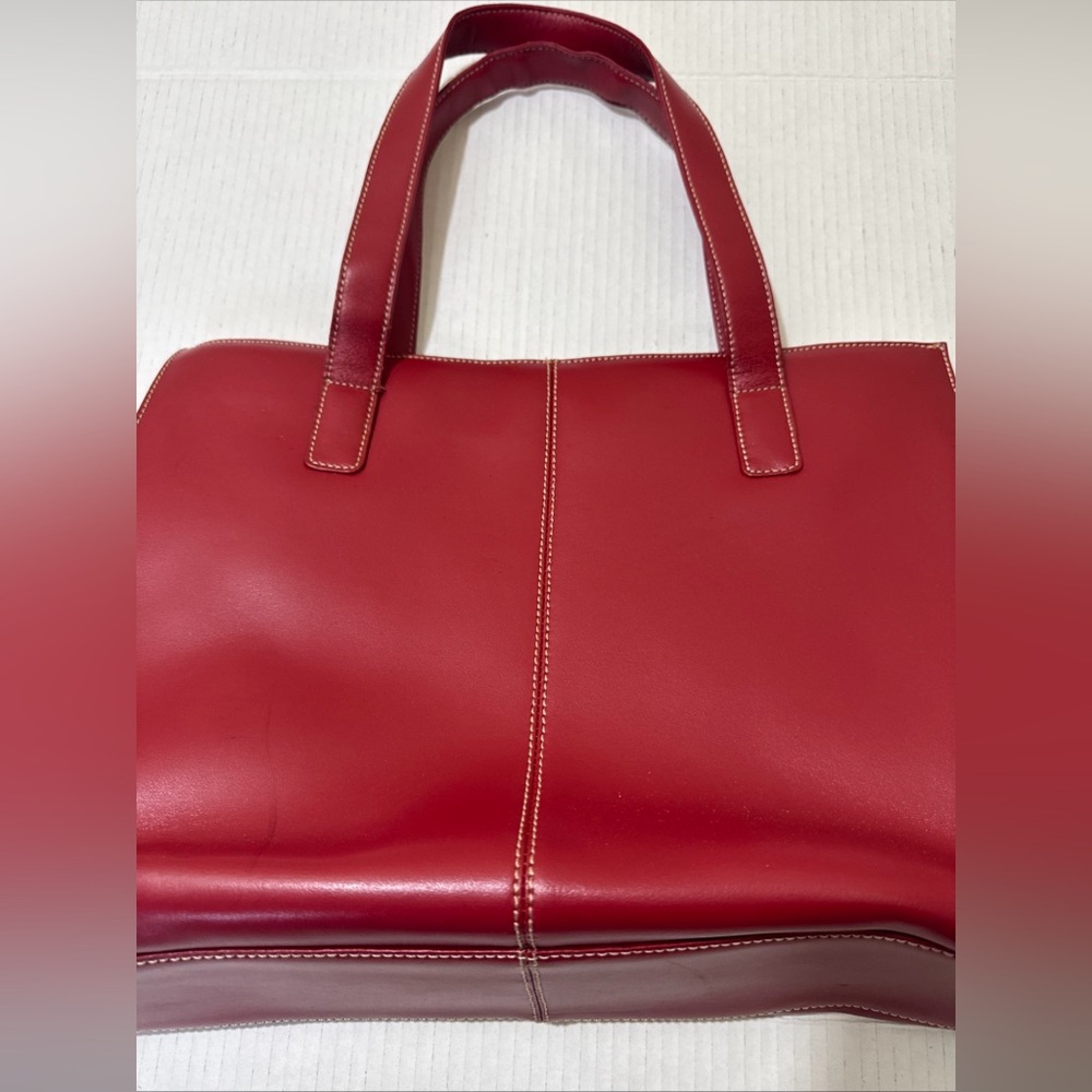 Vintage Wilson’s Leather Red Shoulder Tote Bag Women’s Laptop Bag Multi-Pockets